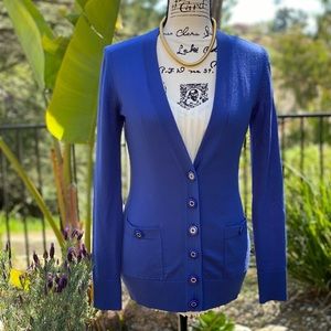 Blue Tory Burch Simone Cardigan